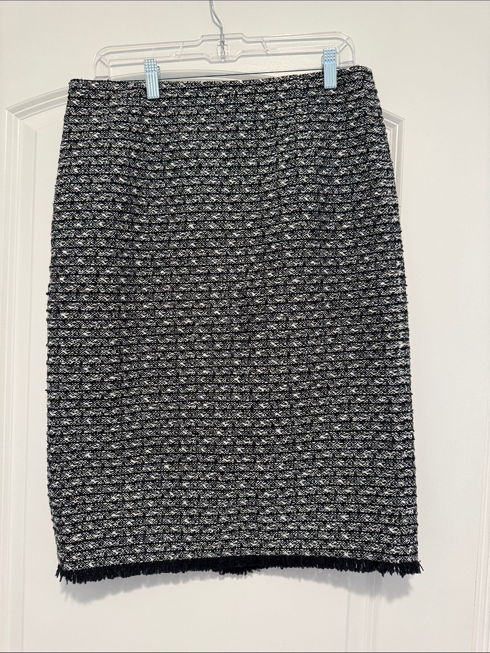 J. Crew Black & White Tweed Pencil Skirt